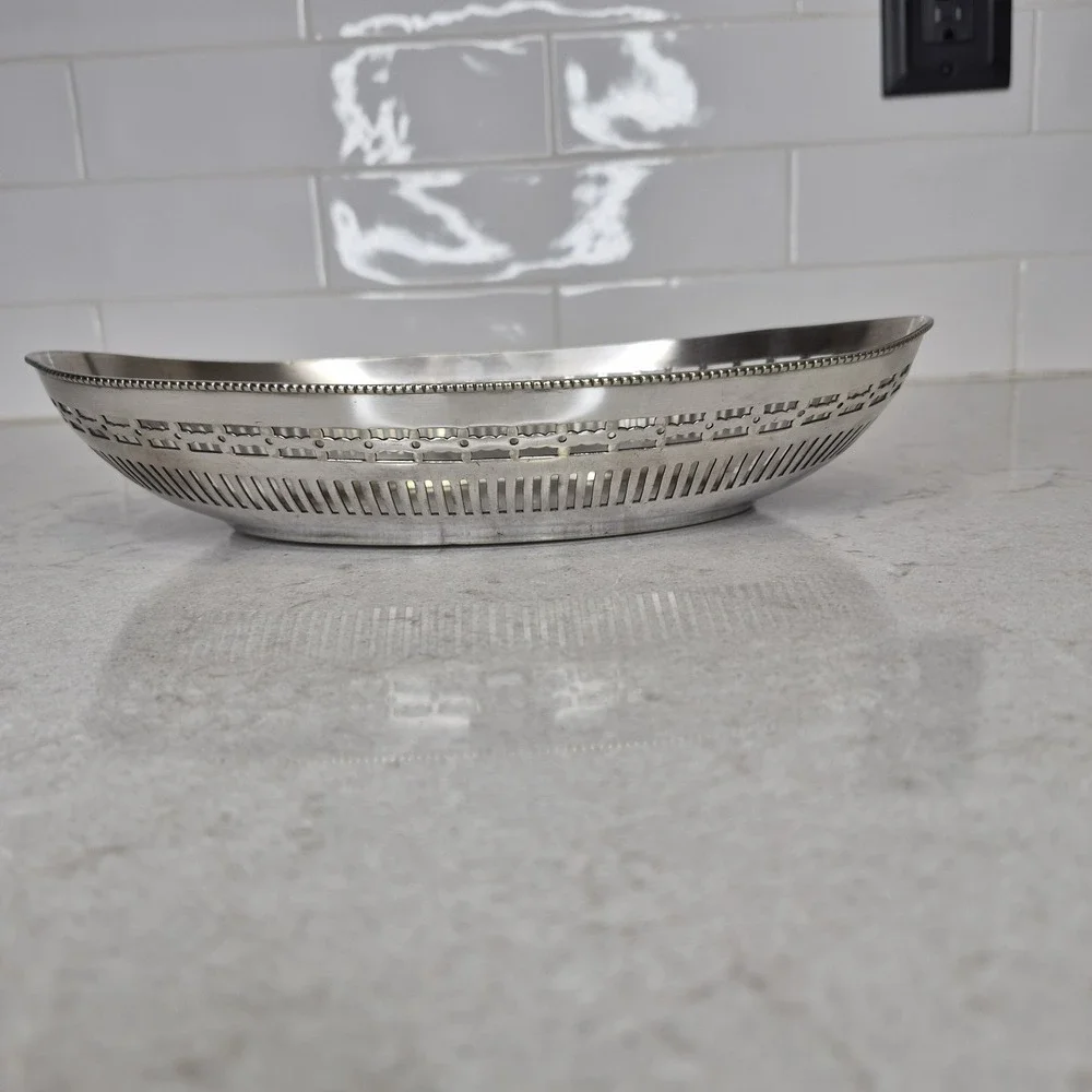 Vintage Gorham Co 0484 Silver Soldered The Lexington Bread Basket Tray